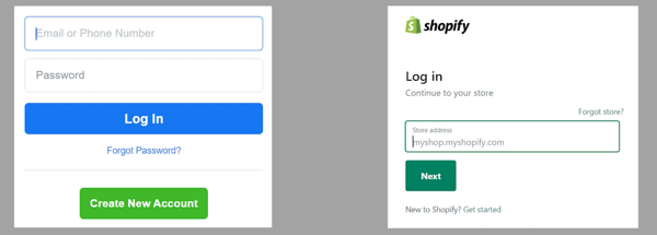 Login to Both Facebook and Shopify