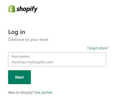 logging in to your Shopify Account