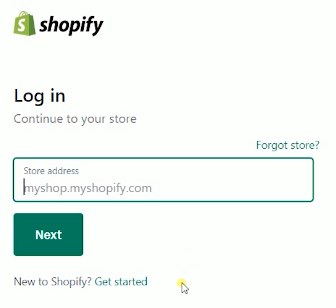 shopify login