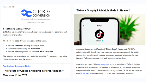 click and conversion e-commerce newsletter