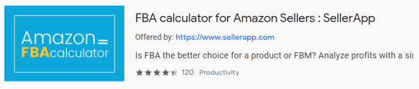 FBA Calculator chrome extension