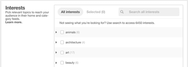 4. Pick Keywords and Interests