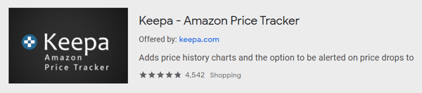 Keepa chrome extension