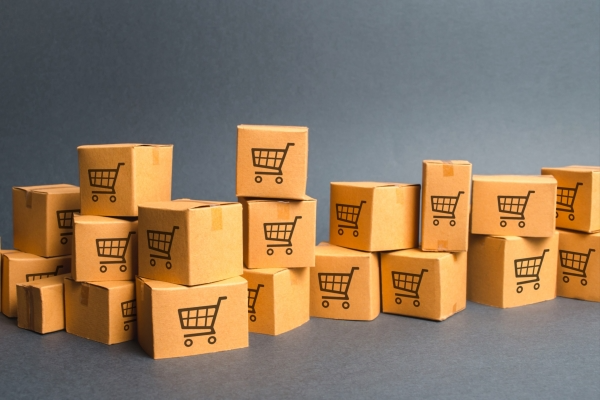 many-cardboard-boxeswith-drawing-shopping-carts-products-goods