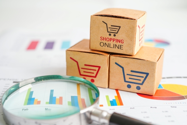 online-shopping-shopping-cart-box-business-graph-import-export-finance-commerce